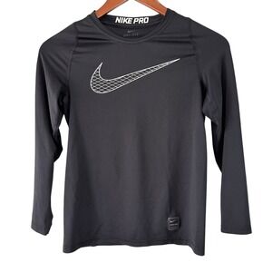 Nike Pro‎ Dri-FIT Long Sleeve Top Athletic Training Shirt Black Medium
